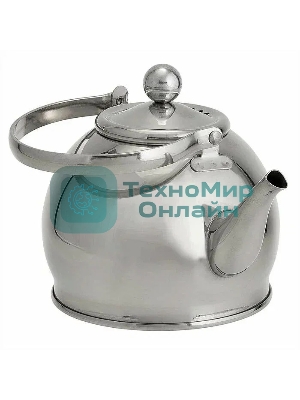 Чайник для плиты WEBBER BE-0597 из нерж.стали с ФИЛЬТРОМ из нерж. стали 1л,(24)