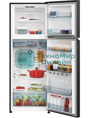 Холодильник Hitachi HRTN6443SBBKCS черный двухкамерный 315/94л морозилка сверху