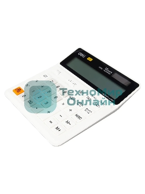 Калькулятор бухгалтерский Deli EM01010 белый 12-разр.