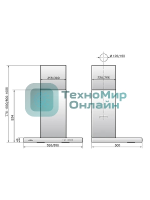 Вытяжка каминная Elikor Вента 90П-650-К3Д топленое молоко, 90 см, 650 куб. м/ч, 60 дБ