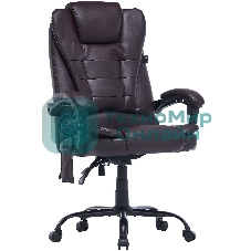 Кресло Cactus CS-CHR-OC03M-BR темно-коричневый, экокожа, подголовник