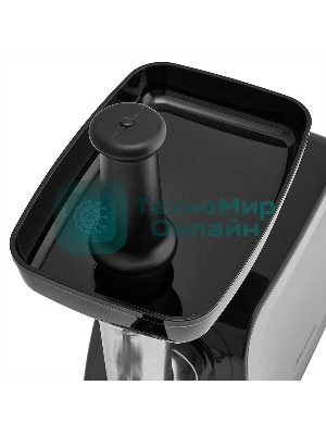 Мясорубка электрическая АКСИНЬЯ КС-2006С черный, 2300 Вт, 2.2 кг/мин, реверс, защита от перегрузки, металлический лоток, насадки - 6