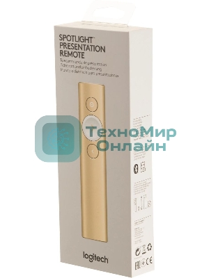 Презентер беспроводной Logitech Spotlight золотистый, радиоканал, USB, кнопки - 3
