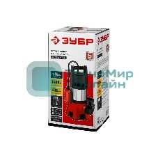 Насос ЗУБР НПГ-М3-1400-С, дренажный для грязной воды, корпус - нерж. сталь, 1400 Вт