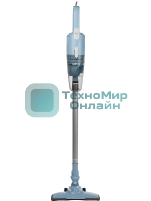 Пылесос вертикальный Kitfort KT-586-2 голубой, питание от сети, 400 Вт, уборка сухая, пылесборник 1,2 л