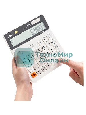 Калькулятор бухгалтерский Deli EM01010 белый 12-разр.