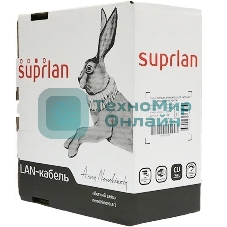 Кабель сетевой информационный Suprlan 01-0332-1, cat.5e U/UTP, 4 пары, 24AWG, PVC, внутренний, 100м, серый