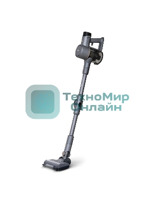 Пылесос вертикальный BQ VCA1004W серый, питание от аккумулятора, 50 Вт, уборка сухая/влажная, пылесборник 0.6 л, работа от АКБ max 35 мин.