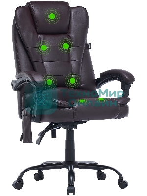 Кресло Cactus CS-CHR-OC03M-BR темно-коричневый, экокожа, подголовник