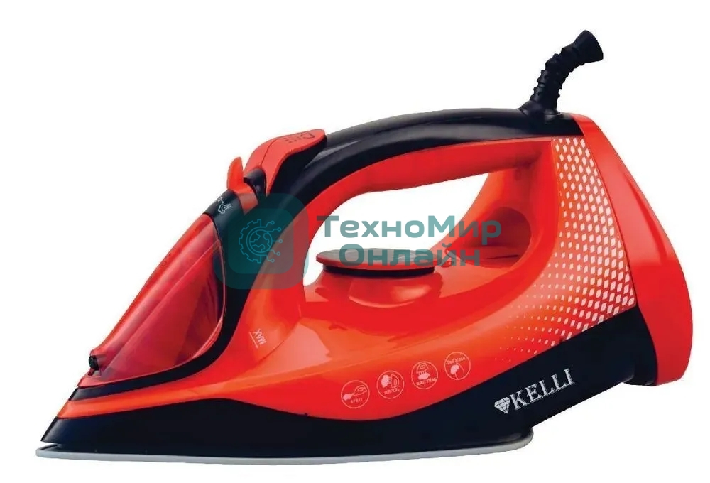 Утюг Kelli KL-1648 красный керамическое покрытие