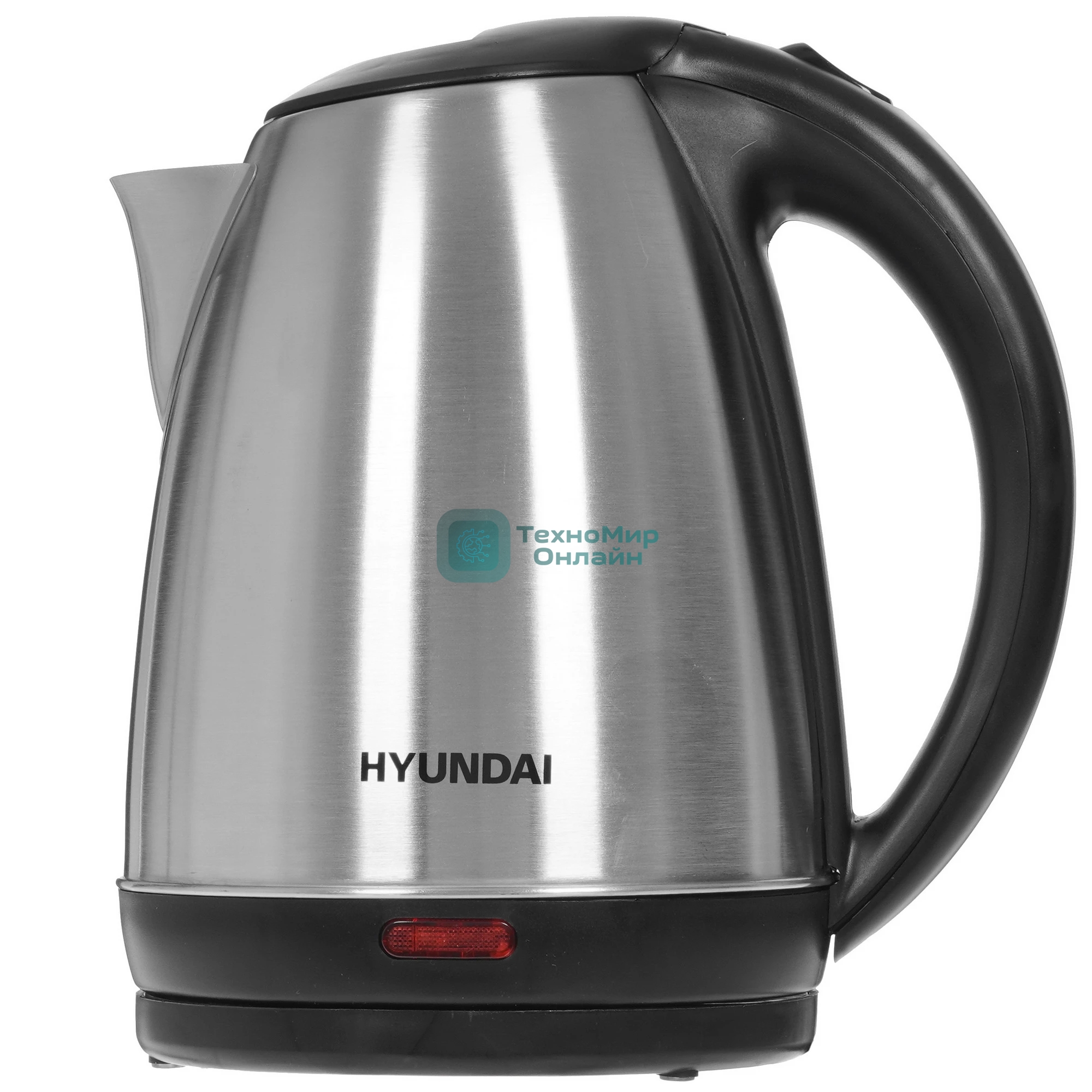 Чайник электрический Hyundai HYK-S1030 1.7 л, 2200 Вт, серебристый матовый/черный (корпус: металл)