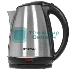 Чайник электрический Hyundai HYK-S1030 1.7 л, 2200 Вт, серебристый матовый/черный (корпус: металл)