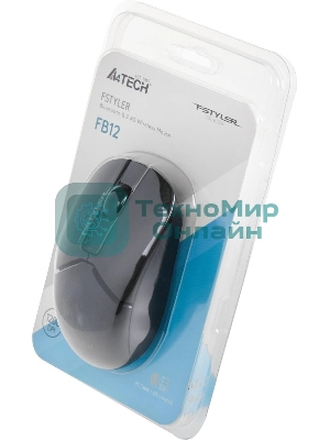 Мышь беспроводная A4Tech Fstyler FB12 черный, 1200 dpi, радиоканал, Bluetooth, USB, кнопки - 3