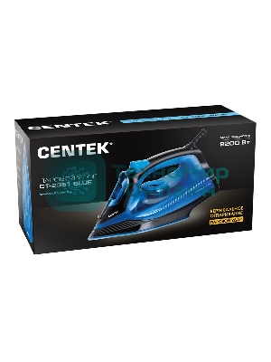 Утюг Centek CT-2351 синий, 2200 Вт, 35 г/мин, 130 г/мин, 300 мл