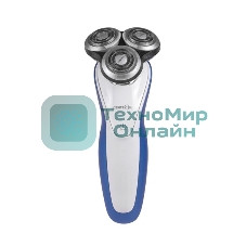 Электробритва Centek CT-2152 (сер/бел/син) 5 ВТ, 3 плав. головки, аккумулятор+работа от сети