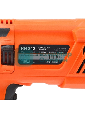 Перфоратор Patriot RH 243, SDS+, мощность 770 Вт, 2.6 Дж, 3 режима работы, макс.диаметр 24мм, глубиномер, кейс