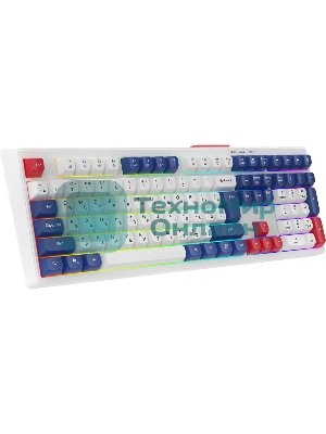 Клавиатура Oklick 725G проводная, USB Type-A, белый/красный