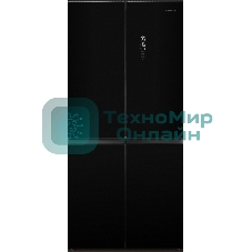 Холодильник Hyundai CM45083F черный трехкамерный 289/144л морозилка снизу, No Frost, Side by Side