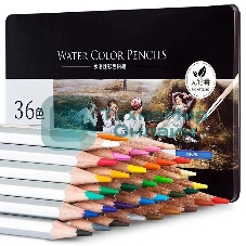 Карандаши цветные Deli Nuevo 6522, липа, 36 цветов, коробка металлическая