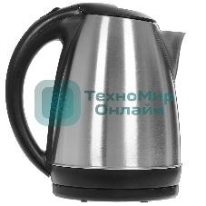 Чайник электрический Hyundai HYK-S1030 1.7 л, 2200 Вт, серебристый матовый/черный (корпус: металл)