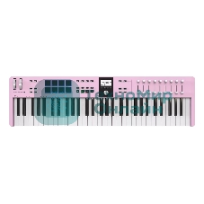 Клавиатура MIDI 231535 Arturia KeyLab Essential 61 mk3 Rose Quartz 61 клавиша, LCD дисплей, 9 энкодеров, 8 пэдов, 9 фейдеров, 12 кнопок управления, колеса высоты тона и модуляции, 1/4