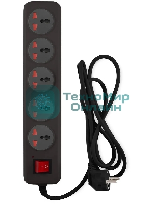 Сетевой фильтр Buro 500UNH-5-BG 5 м, 5 розеток, черный/серый, коробка