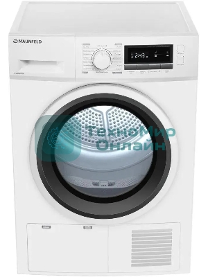 Сушильная машина MAUNFELD MFDM168WHE белый, 8 кг, сушка - конденсационная, программ - 16, 59.7 x 84.8 x 63.2 см