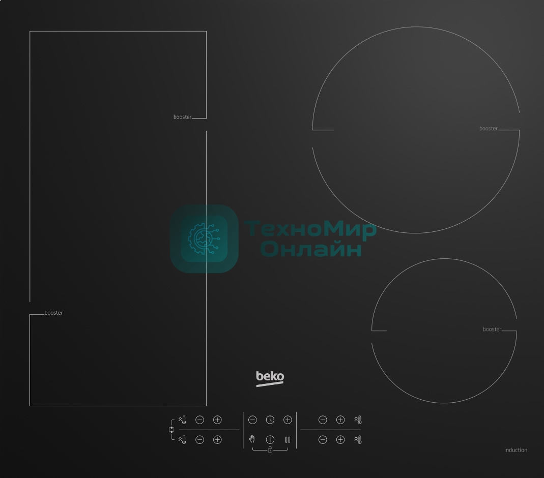 Индукционная варочная панель Beko BHI6420KFBB черный