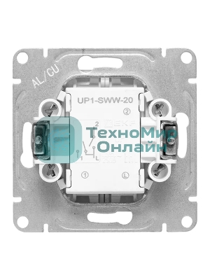 Механизм выключателя EKF UP1-SWW-20 двухклавишный, белый Эпика