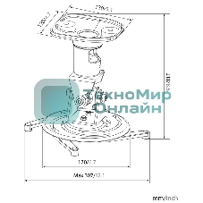 Кронштейн для проектора Cactus CS-VM-PR01-AL серебристый макс.10кг настенный и потолочный поворот и наклон