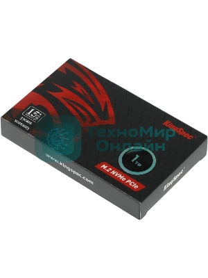 Накопитель SSD KingSpec NE-1Tb, 1Tb, PCIe 3.0 x4, M.2 2280, NVMe, R/W 2400/1900