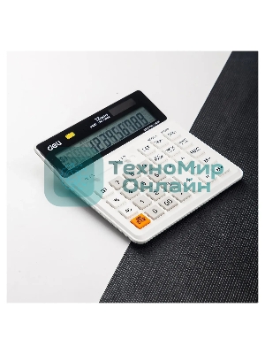 Калькулятор бухгалтерский Deli EM01010 белый 12-разр.