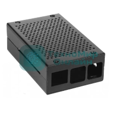 Корпус перфорированный Qumo, Aluminum Case, Raspberry Pi 4B, черный(RS026)