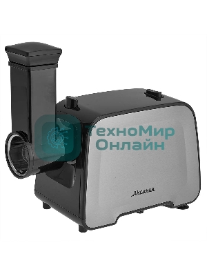 Мясорубка электрическая АКСИНЬЯ КС-2006С черный, 2300 Вт, 2.2 кг/мин, реверс, защита от перегрузки, металлический лоток, насадки - 6