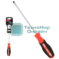 Отвертка шлицевая Deli DL3441 SL3x100мм сталь S2, матовый стержень, двухкомпонентная прорезиненная рукоять