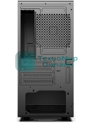 Компьютерный корпус CBR mATX Minitower V500, без БП, 1хUSB 3.0, 2хUSB 2.0, HD Audio+Mic, закаленное стекло, черный [PCC-MATX-V500-WPSU