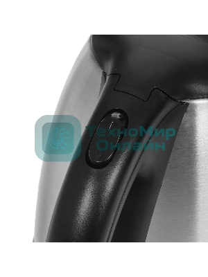 Чайник электрический Hyundai HYK-S1030 1.7 л, 2200 Вт, серебристый матовый/черный (корпус: металл)