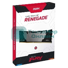 Оперативная память Kingston Fury Renegade, DDR4, 128GB (4x32GB), 3200MHz, CL16, DIMM, радиатор, черный