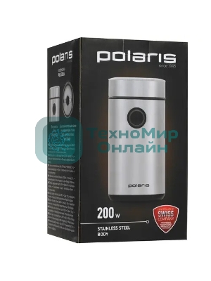 Кофемолка Polaris PCG-2016 200вт, 50гр. нержавеющая сталь
