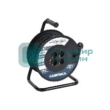 Удлинитель на катушке 4х40 м 2P+PE 10А УК40 с термозащ. 3х1.0 кв.мм GENERICA IEK WKP10-10-04-40-G