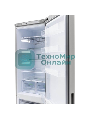 Холодильник Бирюса М6132 металлик двухкамерный 245/85л морозилка снизу, автоматическое