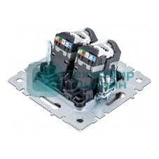 Розетка компьютерная двойная IEK BRITE РК10-2-БрБ RJ45 кат.5E белый