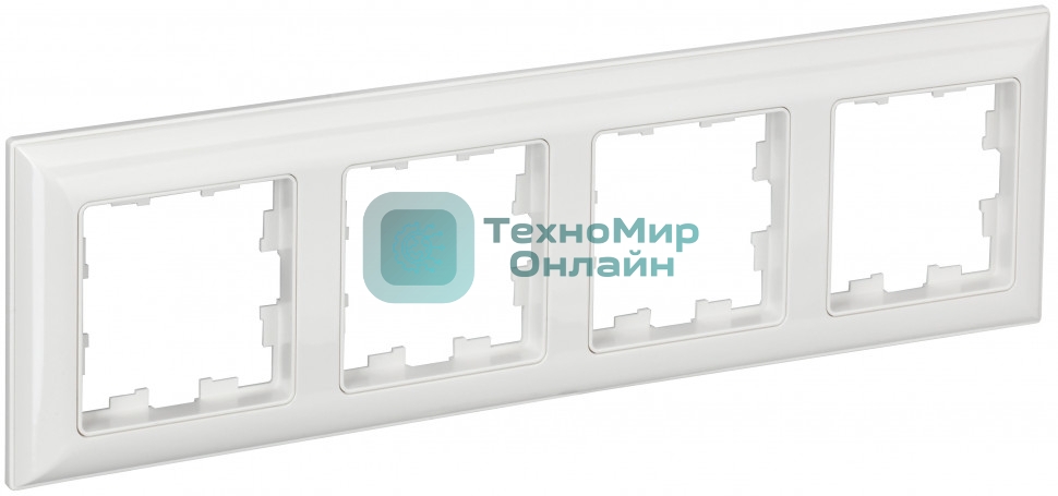 Рамка 4-местная IEK BRITE РУ-4-Бр DECOR 3D-форма белый
