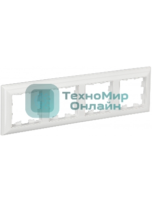 Рамка 4-местная IEK BRITE РУ-4-Бр DECOR 3D-форма белый