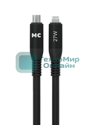 Дата-кабель MORE CHOICE (4620202554567) K83ia USB 3.0A PD 27W для Lightning ng 8-pin Type-C - 1м, черный