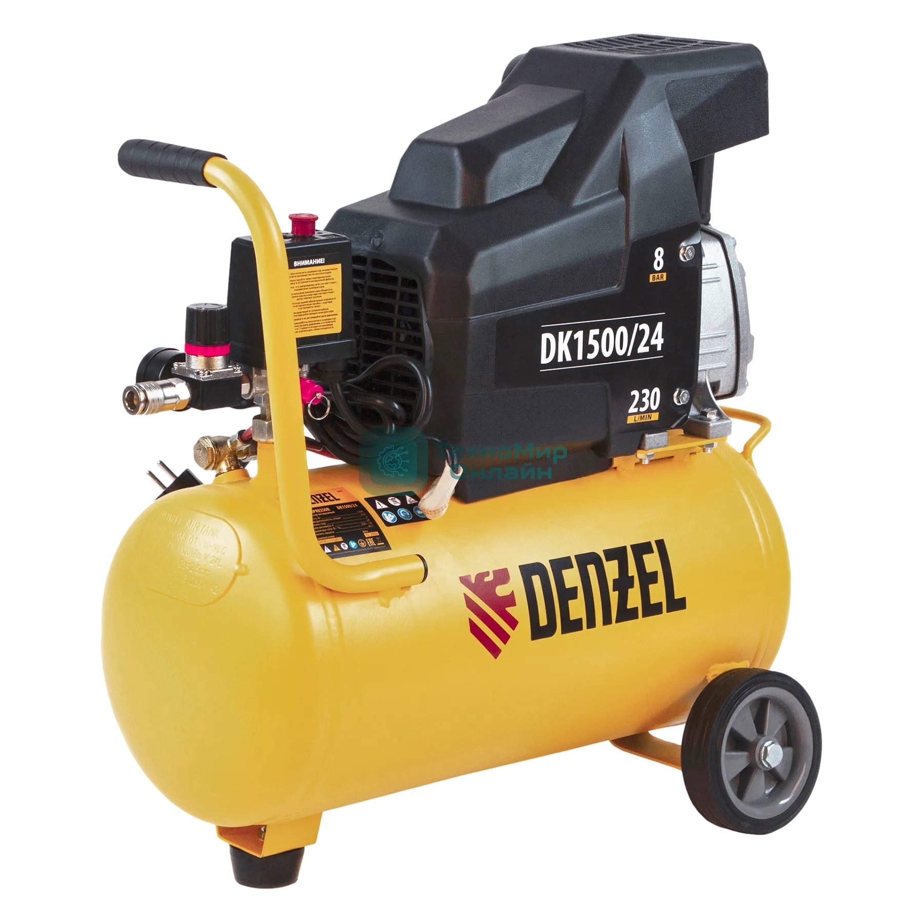 Компрессор воздушный Denzel DK1500/24,Х-PRO (58063) 1,5 кВт, 230 л/мин, 24 л