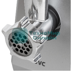 Мясорубка электрическая JVC JK-MG128 черный, 2500 Вт, 2.7 кг/мин, реверс, металлический лоток, насадки - 4