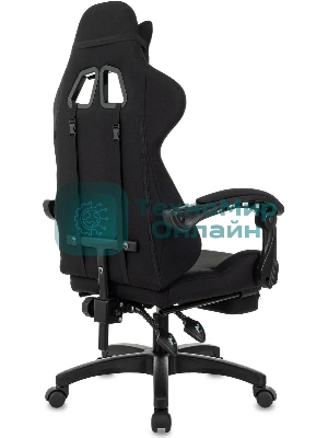 Кресло Zombie Shadow черный/серый, ткань, подставка для ног