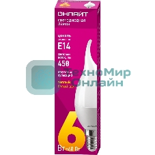 Лампа светодиодная ОНЛАЙТ 71620 OLL-FC37-6-230-2.7K-E14-FR