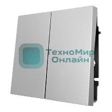 Выключатель 2-кл. СП ZIMA IP20 10А безвинт. зажим серый матовый LEZARD 704-7488-101QC